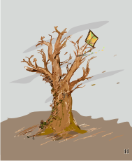 Seite 11 »Das Märchen vom Hagebutz« Szene »Drache im Baum«